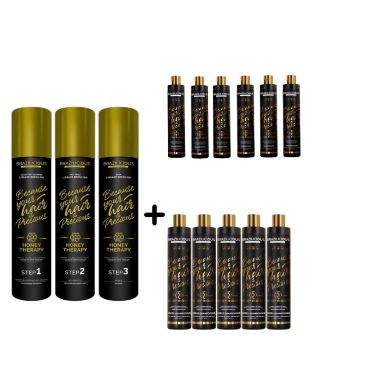 BraziliCious Honey Therapy & Brazilicious Honey Conditioner 12 x 250 ml Onderhoudsconditioner voor de keratine behandeling