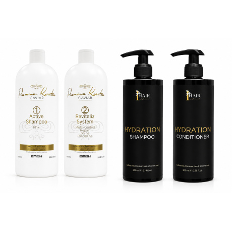 Keratin Caviar Kit 2 x 1000ml & Onderhoudskit voor Braziliaanse keratinebehandeling