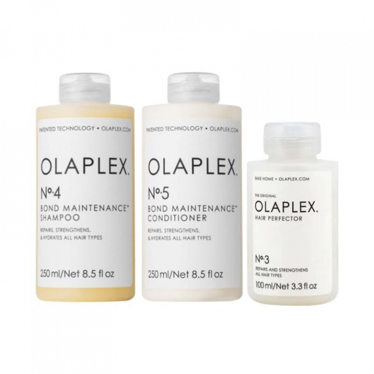 OLAPLEX® No.3 Hair Perfector 100ml & No.4 Bond Maintenance Shampoo 250ml & No.5 Bond Maintenance Conditioner 250ml