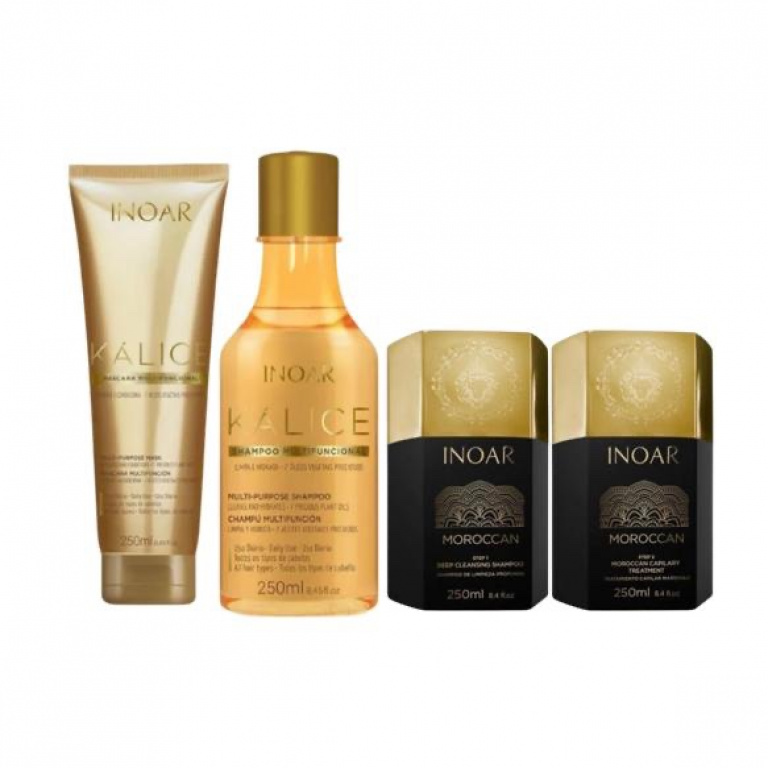 Inoar Moroccan Keratine Set Met Kalice Shampoo & Masker