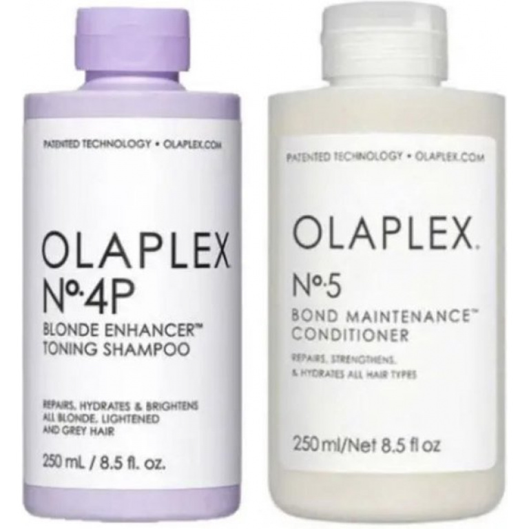OLAPLEX No.4P Blonde Shampoo & No.5 Bond Conditioner - 250ml
