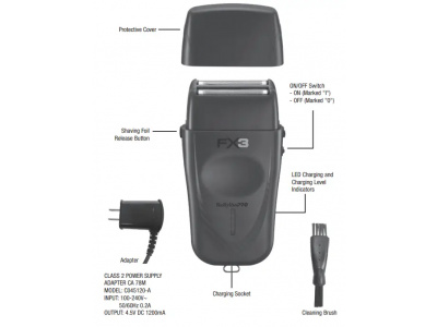 BaBylissPRO-FXX3S-FX3-Cord-Cordless-Double-Foil-Shaver-CORDLESS-DOUBLE-FOIL-SHAVER