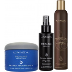 L'Anza Keratin Healing Oil Lustrous Finishing Spray 350ml & L'Anza Healing Style Beach Spray 100ml & L'Anza Healing Moisture Moi Moi Hair Masque 200ml