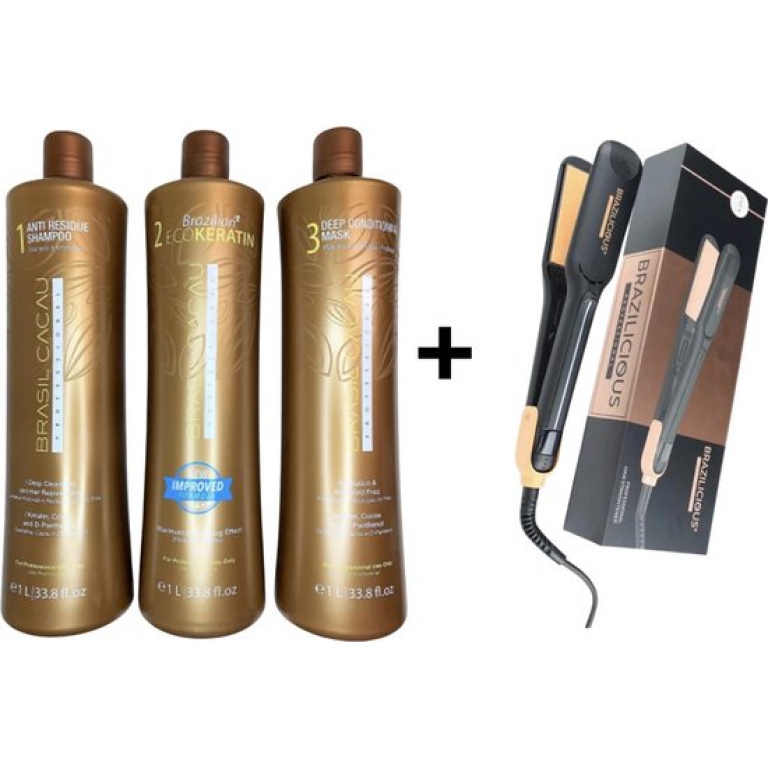 Cadiveu Brasil Cacau Ecokeratin + Professionele StijlTang Van BraziliCious 250°G