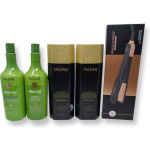 Inoar Moroccan 2x1000ml ORIGINAL keratine & Inoar Argan Shampoo & Conditioner & Brazilicious Titanium & Gold 48K Therapy 250 º