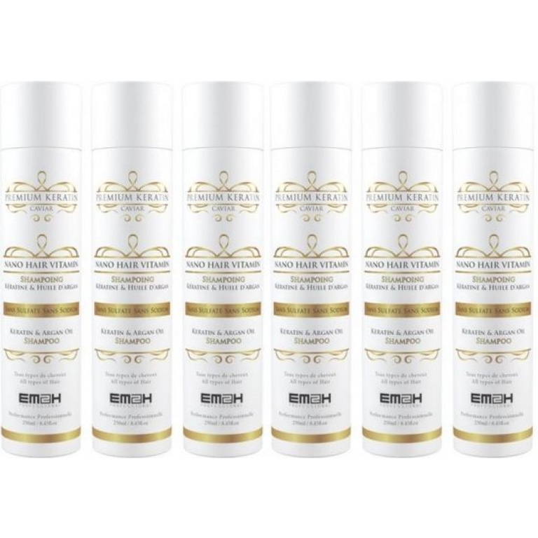 EM2H 6 x Caviar Keratine / Argan Oil Shampoo, 250ml