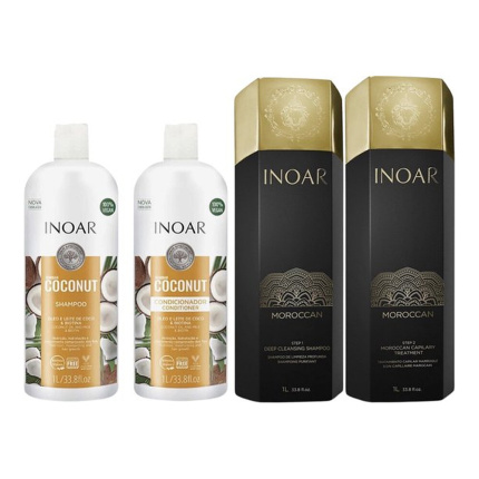 Inoar Moroccan Keratine Set Met Coconut Shampoo & Conditioner