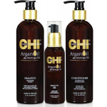 CHI Argan Oil - Shampoo - Conditioner - Leave-In Treatment - Holiday Gift Set