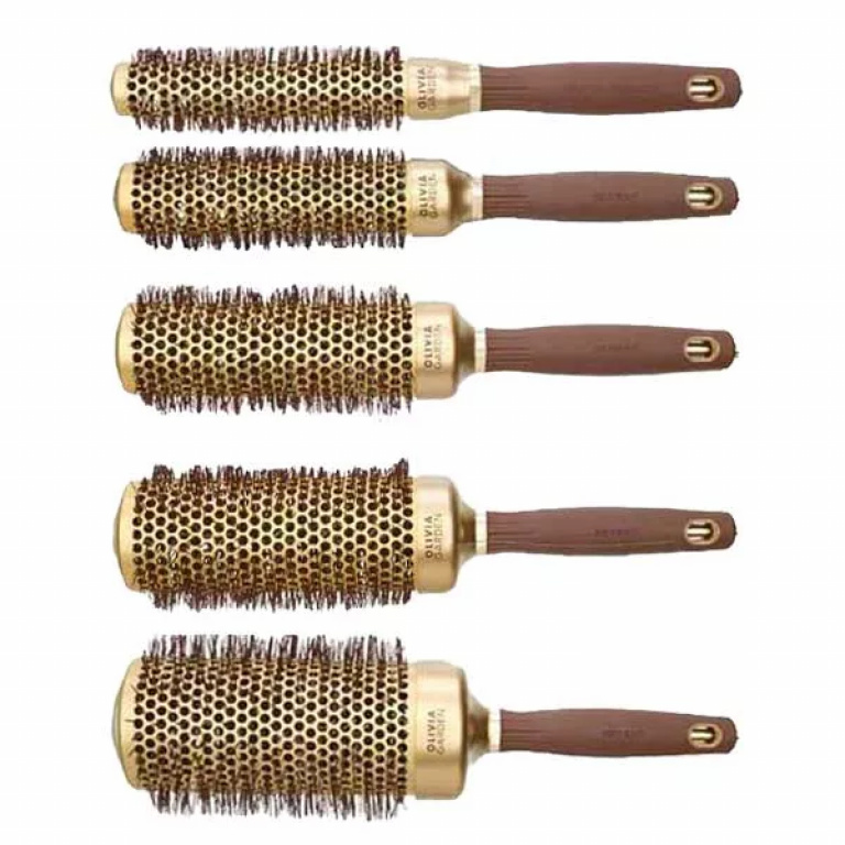 OLIVIA GARDEN EXPERT BLOWOUT SPEED XL BORSTELS GOLD&BROWN START PAKKET