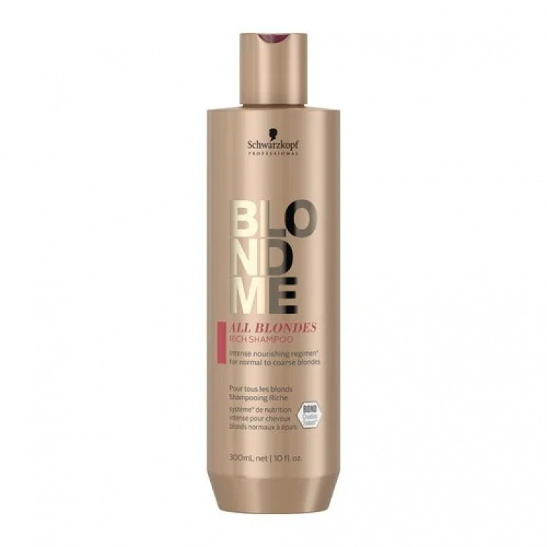 Schwarzkopf BlondMe Care All Blondes Rich Shampoo 300ml - Normale shampoo vrouwen - Voor Alle haartypes