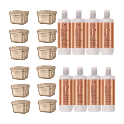 12 x Schwarzkopf Professional Blond Me Premium Lift 9+ 450gr & 8 x Schwarzkopf BlondMe Premium Developer 6% + 12% + 9% + 2%