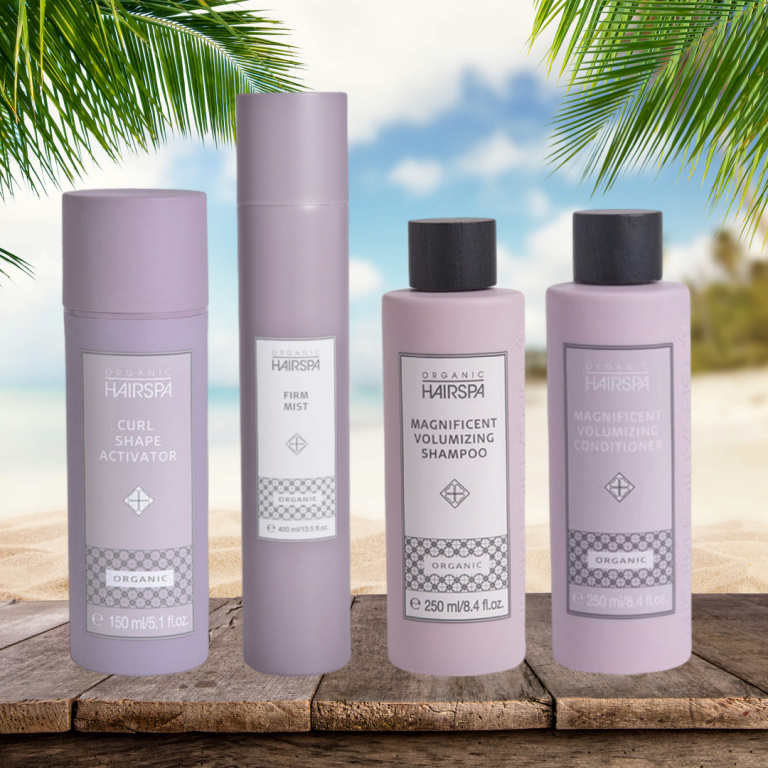 Curl Shape Activator 150ml & HairSpa City SalonFirm Mist 400ml & Magnificent Volumizing Shampoo & Magnificent Volumizing Conditioner
