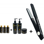 BraziliCious Honey Therapy Keratine 3 x 100 ml + I HAIR Stijltang 250 ° + Onderhoudsshampoo & Conditioner & Masqua