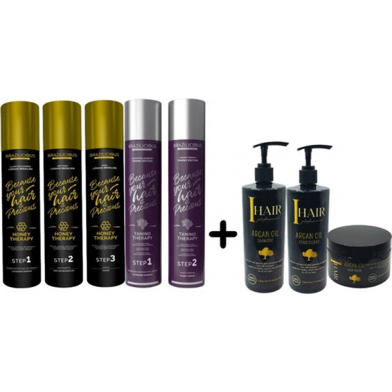 BraziliCious Tanino Therapy 2x1000ml & BraziliCious Keratine Honey Therapy 3x1000ml