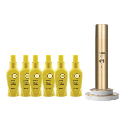 6 X 120 ml It's a 10 Miracle Leave-in for Blondes 120 ml + GOLD Professional Haircare Dry Hair Spray 400 ml
