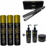 BraziliCious Honey Therapy Keratine 3x 000 ml + Lizze Stijltang 250°