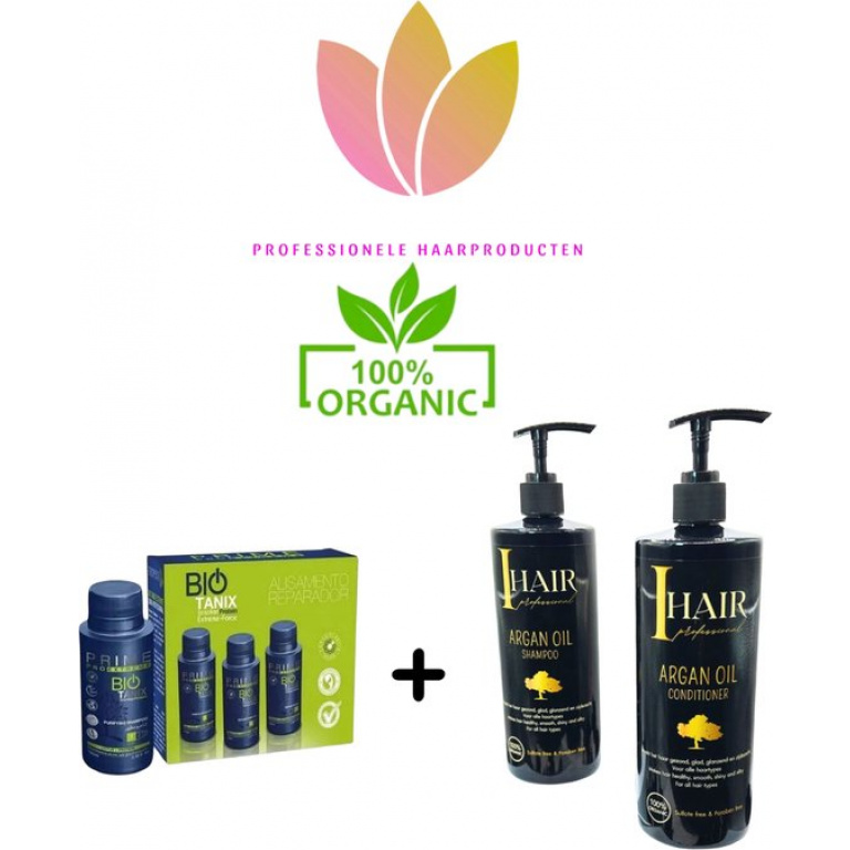 Prime Bio Tanix Brazilian Protein Kit 3x100ml & ORGANIC Onderhouds shampoo & Conditioner