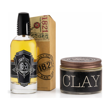 18.21 Man Made Sweet Tobacco Spirits Parfum Spray 100 ml + Clay 59 ml – Voordeelset