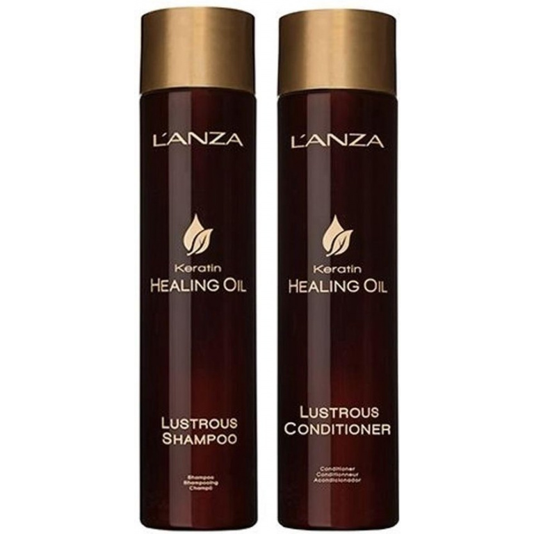 L'ANZA Keratin Healing Oil Duo - Lustrous Shampoo 300ml & Lustrous Conditioner 250ml