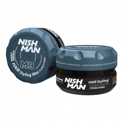 Nishman M9 Strong Fixing Hair Styling Wax Pliable Fiber 100ml