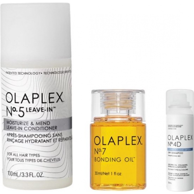 Olaplex No.5 Leave-In Conditioner 100ml + Olaplex N°7  Olie 30ml + Olaplex N°4D Droogshampoo 50ml