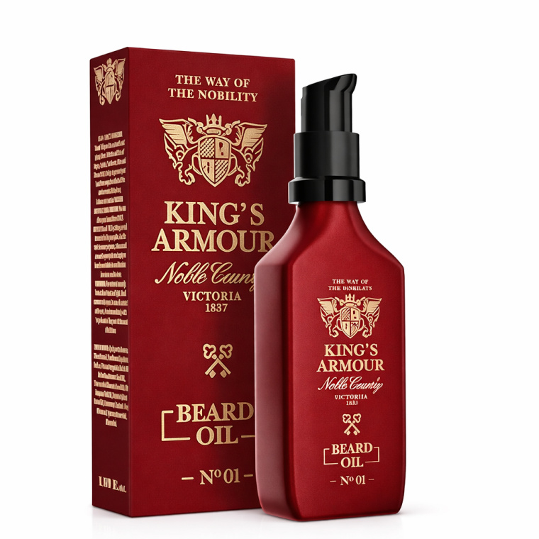 King’s Armour Noble Crown Beard Oil N°01 – Luxe Baardolie voor Kracht & Verzorging