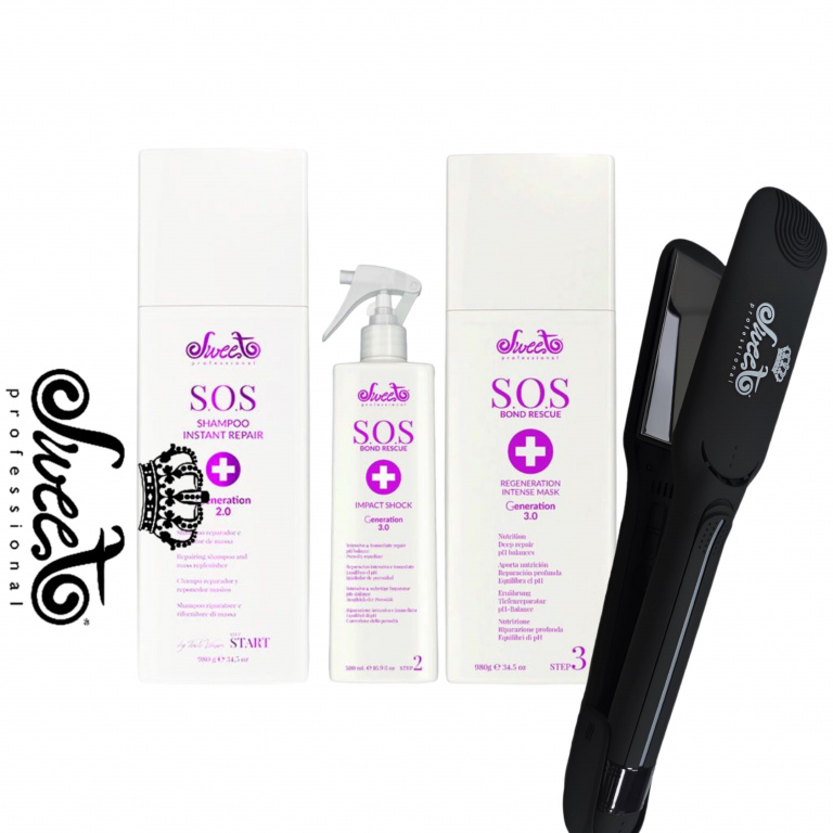 Sweet Professional S.O.S Hair Treatment Set & Sweet Professional Stijltang Hairstraightener Professionele en Exclusieve Stijltang voor Keratinebehandelingen