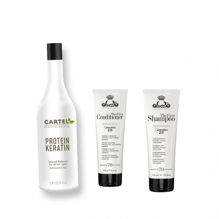 CARTEL BRAZILIAN  PROTEIN 1000ML 100 % NATUURLIJK PRODUCT & Sweet Professional Shampoo & Conditioner – Natuurlijke verzorging na keratine - Afbeelding 1