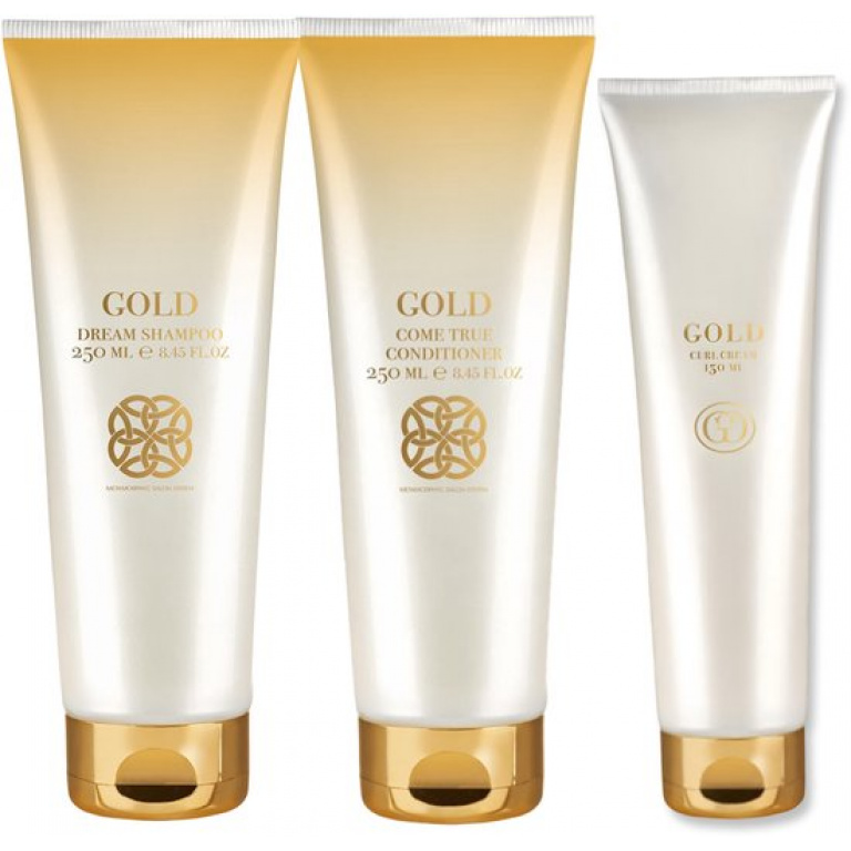 GOLD DREAM Shampoo & Conditioner 250ML + Curl Cream Set