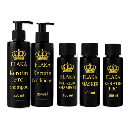FlaKa Keratin Pro 100ml – Organische Keratinebehandeling voor Glad & Glanzend Haar & Shampoo & Conditioner na Keratinebehandeling