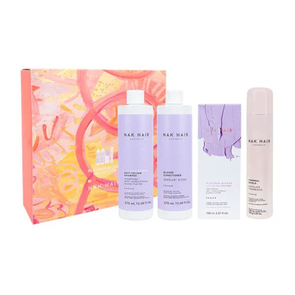 NAK Hair Platinum Blonde Quad Pack – Zilvershampoo, Conditioner & Masker