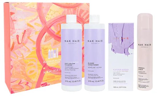 550x341 NAK Hair Platinum Blonde Quad Pack – Zilvershampoo, Conditioner & Masker Set (4-delig) - Afbeelding 1