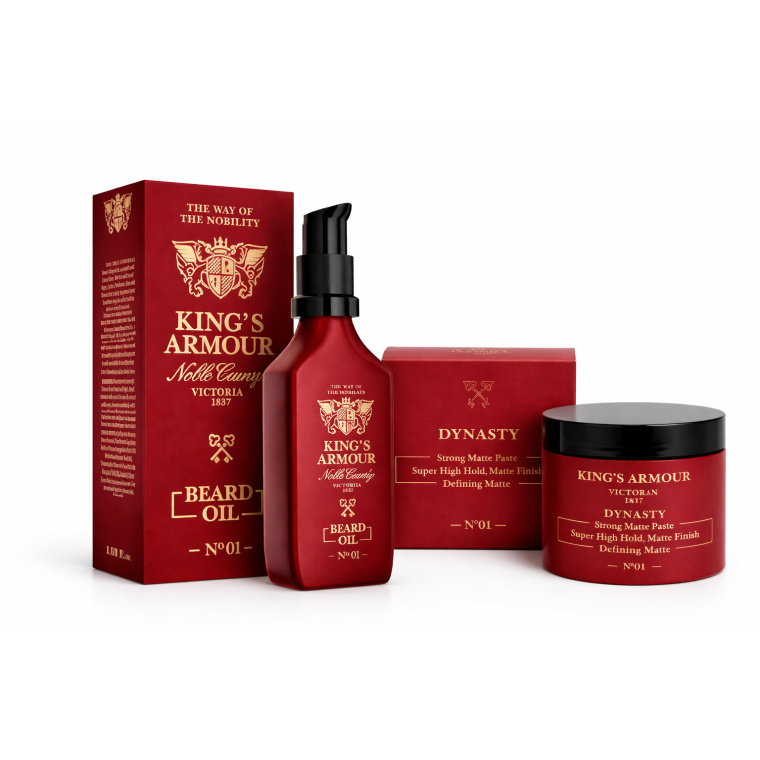 King’s Armour Grooming Duo – Beard Oil + Dynasty Matte Paste