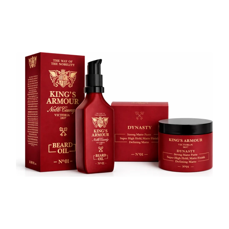 King’s Armour Grooming Duo – Beard Oil + Dynasty Matte Paste