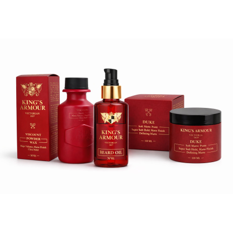 King’s Armour Premium Grooming Trio – Volume, Styling & Barbershop Geur
