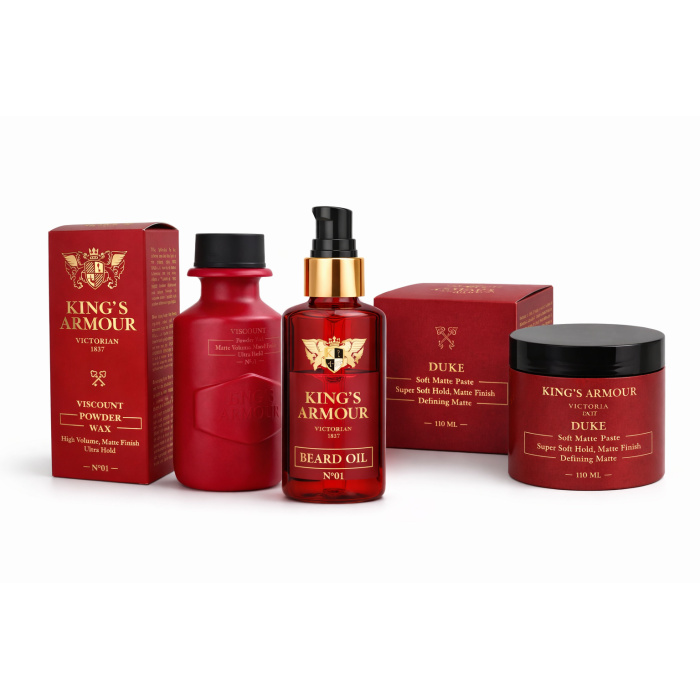 King’s Armour Premium Grooming Trio – Volume, Styling & Barbershop Geur