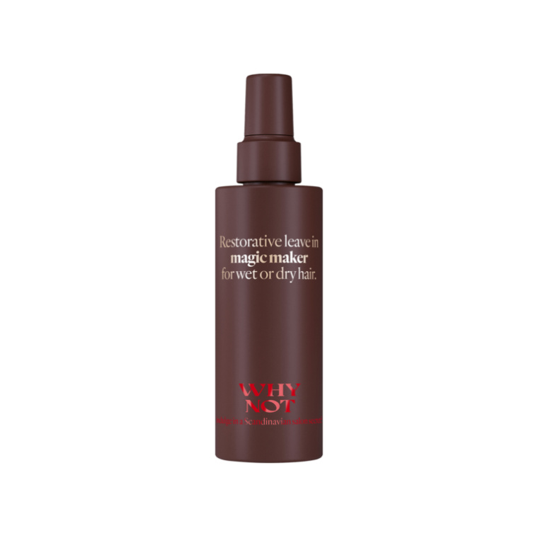 Magic maker 150 ml Multi functional leave in spray with 12 effects for all hair types. Color protection UV protection Heat protection Anti frizz Volumizing Helps to repair split ends Increase manageability Nourishing Enhance the glance Increase styling ease Nourish the hair from root to tip Strenghtens the hair to prevent damage How to use Spray into the hair or in the palm of your hand to apply as a cream. Perfect in both dry and toweldried hair. Code 260500150 Barcode 7350116701609