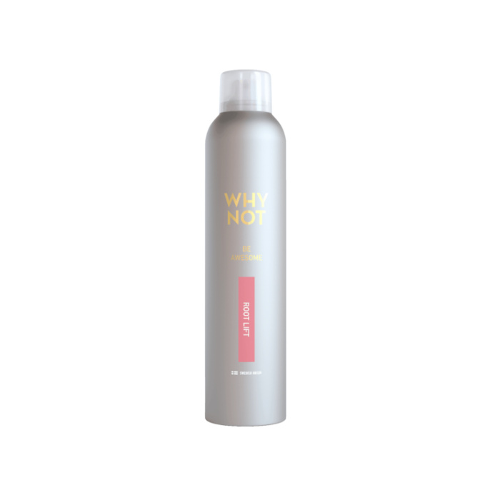 Root lift 250 ml Root lift spray Hold factor 4 of 5 Volumizing Flexibel strenght A root lifting spray that adds volume. Gives a long-lasting structure to the hair with a flexible hold. How to use Apply on towel-dried hair from the roots. Activate with heat for maximal effect. Code 200200250 Barcode 7350116700022