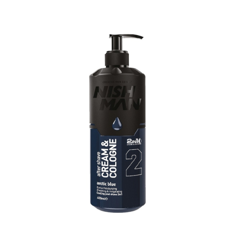 02 Arctic Blue After Shave Cream Cologne 400ml Nishman