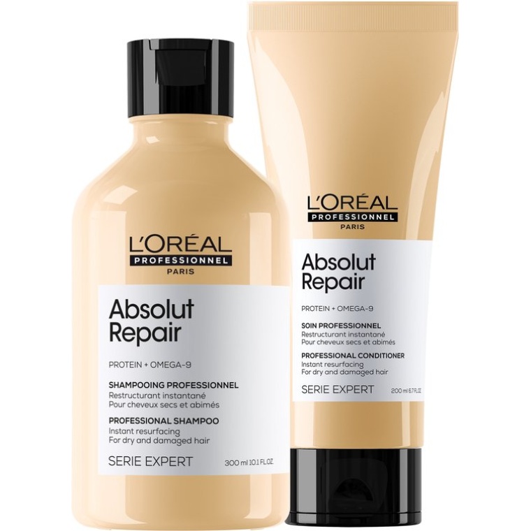L’Oréal Absolut Repair Shampoo 300ml & Conditioner 200ml – Herstel Droog Haar | Flaka.be