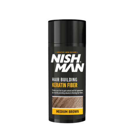 Medium Brown Black Hair Building Keratin Fiber Nishman