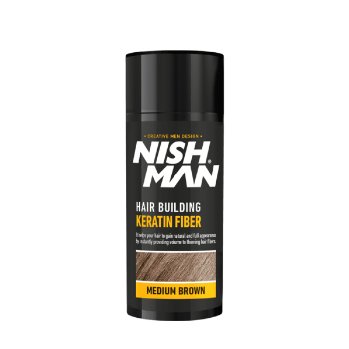 Medium Brown Black Hair Building Keratin Fiber Nishman