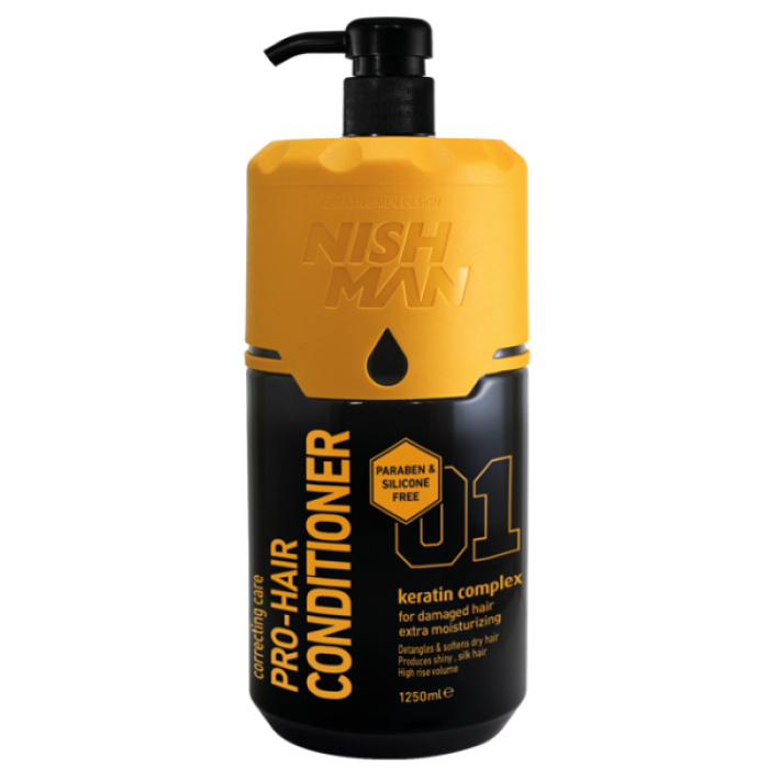 Pro Hair Conditioner Silicone And Paraben Free with Keratin Complex 1250ml Nishman