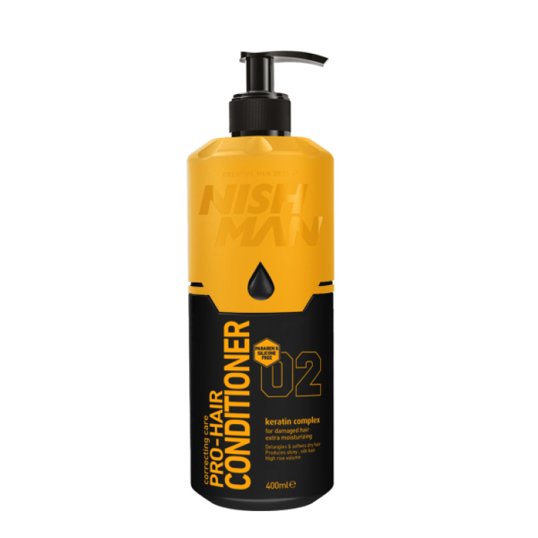 Pro Hair Conditioner Silicone And Paraben Free with Keratin Complex 400ml Nishman