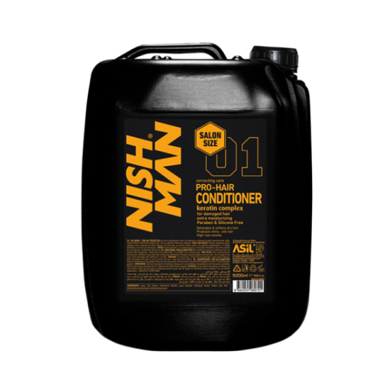 Pro Hair Conditioner Silicone And Paraben Free with Keratin Complex 5L Nishman