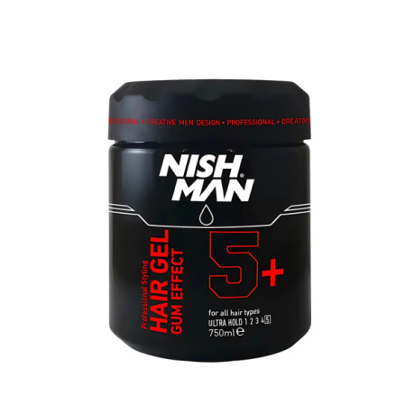 Ultra Strong Gum Effect Hair Gel 5+ 750ml Nishman