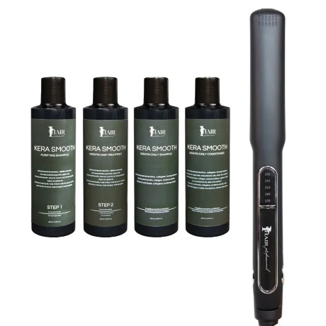 I Hair professioneel Kera Smooth Keratinebehandeling Kit 250ML met Titanium Stijltang