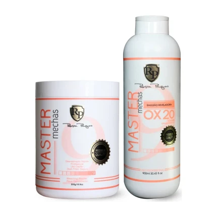 Kit Robson Peluquero Powder for Bleaching (Master Mechas) 500g / 17.6 Oz and Robson Peluquero Ox 20 900ml / 30.43 Oz