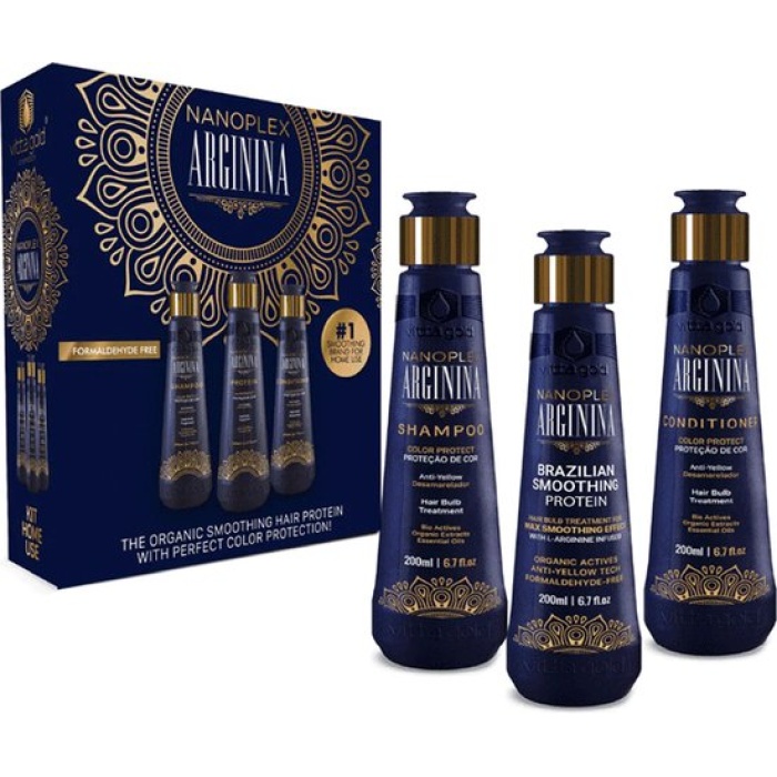 Vitta Gold Nanoplex Arginina Proteïne kit 3x200ml Verwen uzelf met de ultieme oplossing voor het gladmaken van uw haar: de Vitta Gold Nanoplex Arginina Proteïne kit 3x200ml, de perfecte keuze voor professionele hairstylisten die topkwaliteit leveren. Elk product in deze kit is zorgvuldig samengesteld om synergetisch samen te werken en levert verbazingwekkende resultaten die werkelijk opmerkelijk zijn. Geniet van ongeëvenaarde gladheid en perfecte steilheid. Maak het haar van al uw klanten, vooral natuurlijke blondines en mensen met gebleekt haar, vlekkeloos steil met Nanoplex Arginina™ flaka.be