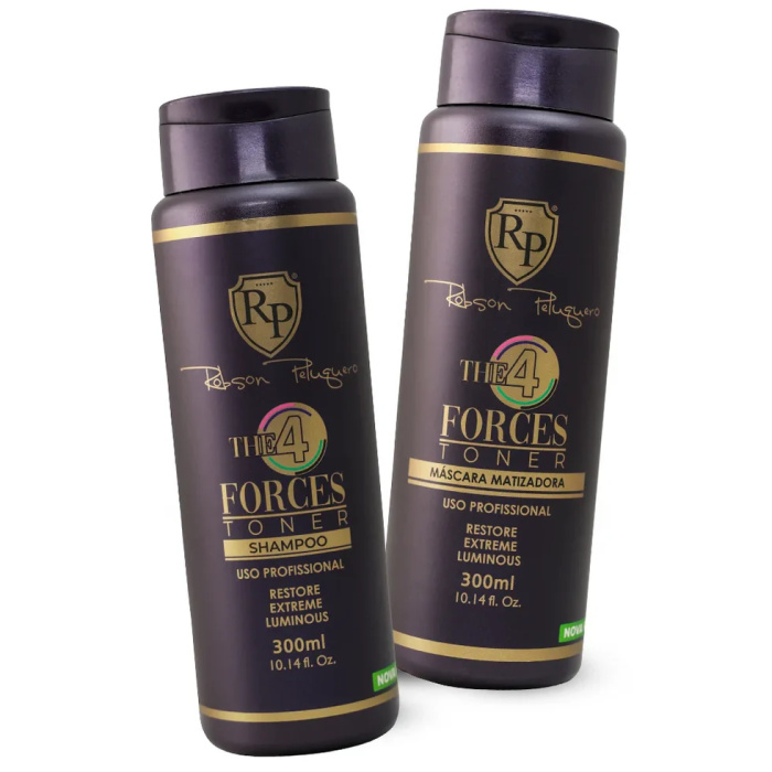 4 Forces Home Care Tinting Shampoo Unique and exclusive formula developed with nano technology and active nobles. It has Moroccan argan oil and a rich combination of amino acids. It has in its formula already revealed pigments that neutralize the unwanted tones of the discolored and blond strands. 4 Forces Home Care Tinting Mask It was developed with high technology and perfect performance to meet the need of blond and discolored yarns. Unique formulation and noble active rich in silk and keratin proteins. It has in its formulation already revealed pigments that neutralize the unwanted colors of already light hair. How to use: Apply a small amount of 4 Forces Shampoo to damp hair massaging until it is 100% clean. If necessary repeat the operation. Apply the 4 Forces Tint Mask all over the hair by locking the lock until it reveals the desired shade. Pause 5 to 45 minutes Rinse with water only. Finish as you wish. The break time varies according to need. The more waterproof the hair, the longer the action time required. But if the wires are porous, the action time will be shorter. This does not influence the color durability, it will vary according to the structure of each hair and the daily care with it. For example, if the client performs a tint with one of the masks and soon after washing the hair will lose all color durability. Washing your hair every day can also interfere with durability. It is advised that the customer obtain a Kit for daily color maintenance. Contains: 01 Home Care Shampoo 4 Forces 300ml 01 Toning Mask 4 Forces 300ml flaka.be